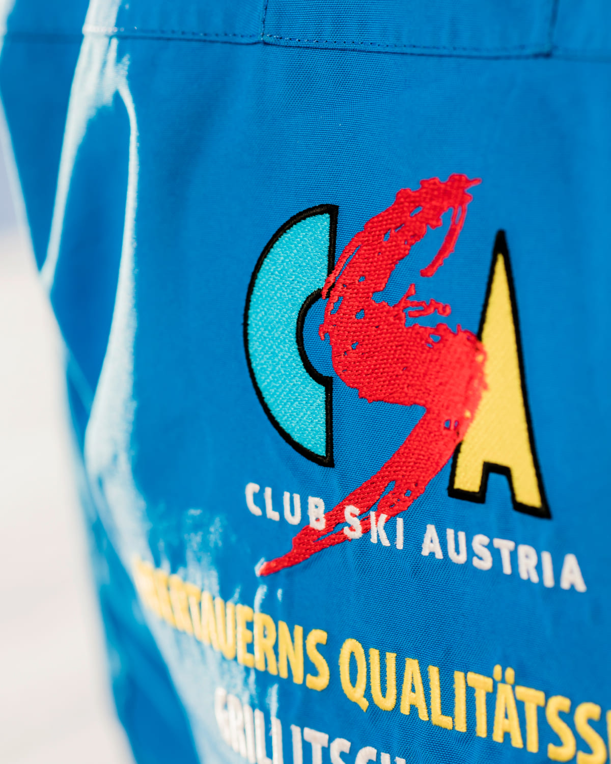 CSA ski school Silvia Grillitsch - logo on ski jacket
