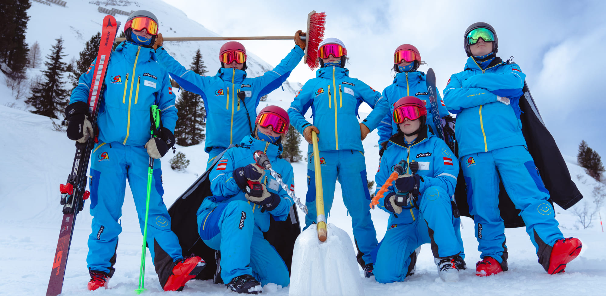 High Five der Skilehrer/Innen der CSA Smiley Company
